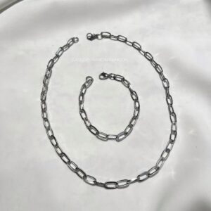 گردنبند و دستبند استیل ست کلاسیک