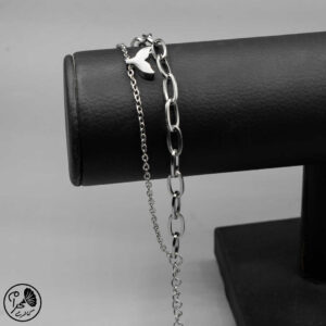 دستبند دولاین بیضی درشت دم وال استیل