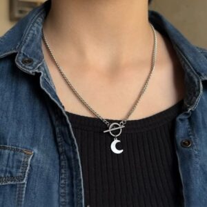 گردنبند قفل تی و ماه
