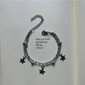 دستبند دو لاین سه ستاره استیل